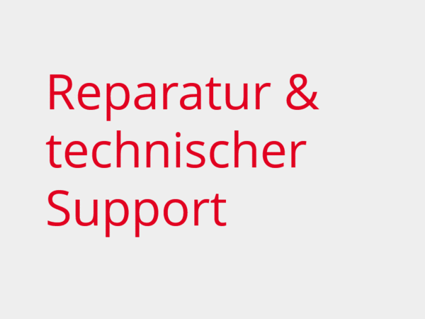 roter Text: Reparatur und technischer Support